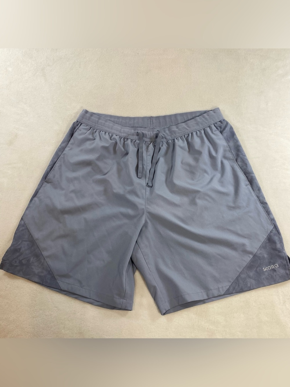 SKORA Men’s Qwick Dry 2-in-1 Running Shorts Grey Built in Liner Athletic Medium